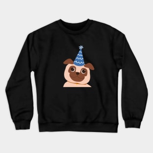 pug dog happy birthday Crewneck Sweatshirt